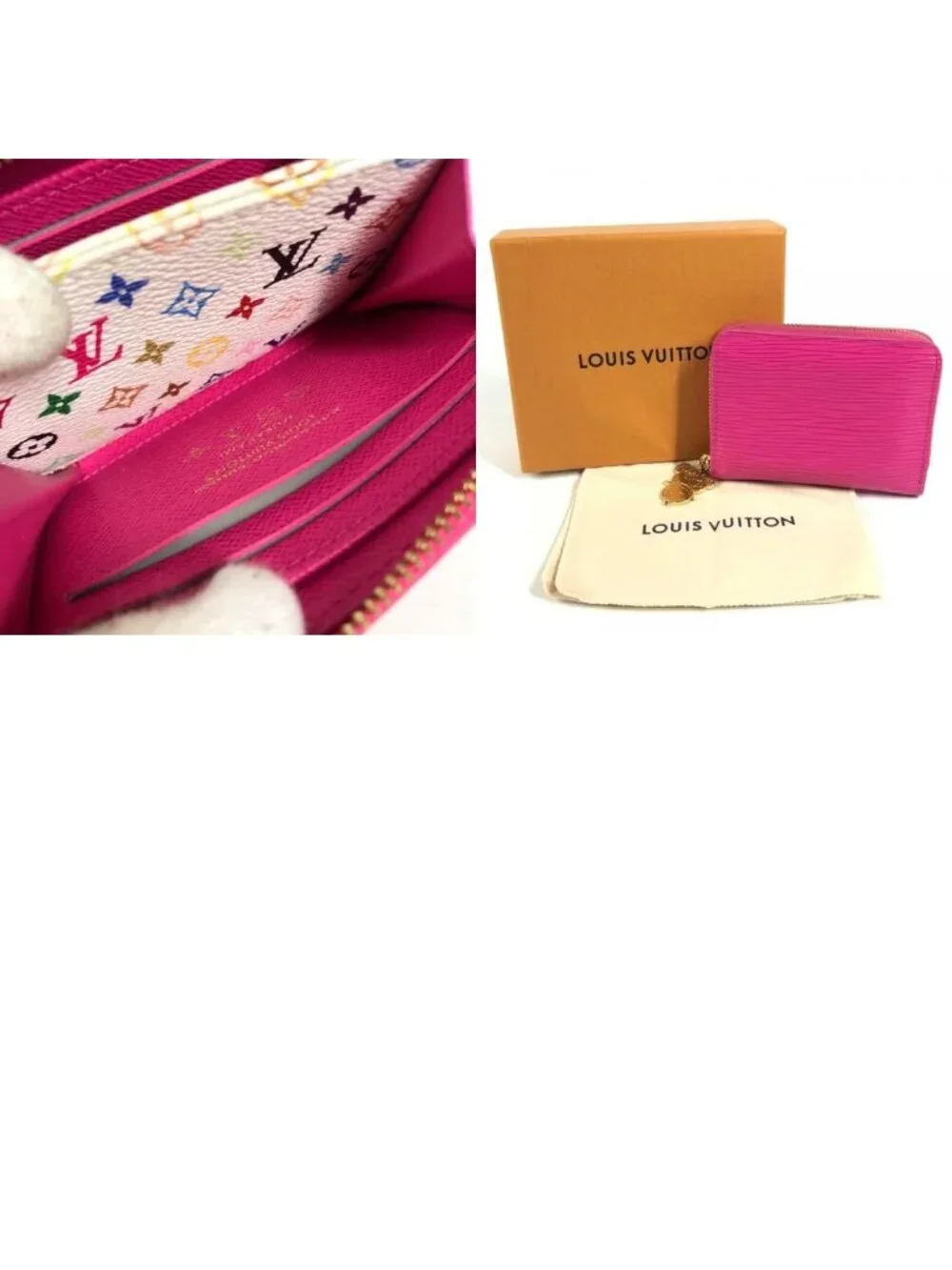 Louis Vuitton Coin Case LV TM Zippy Purse Epi Leather Pink